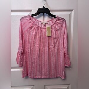 MICHAEL Michael Kors Coral and White Striped Top size M